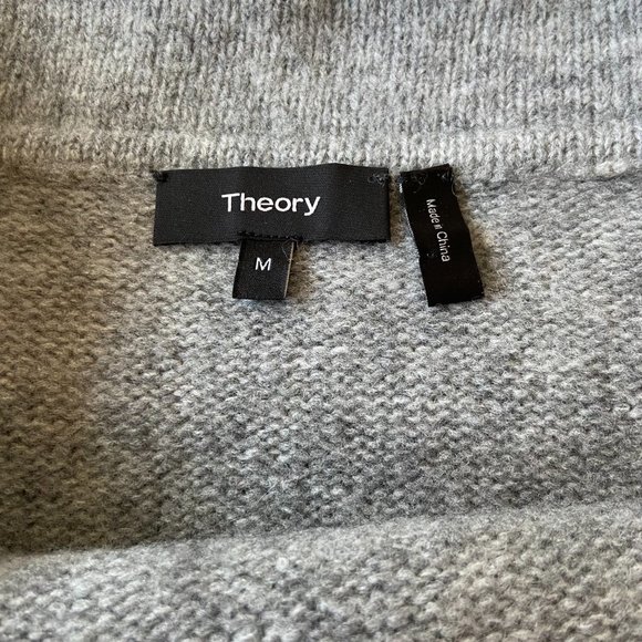 Theory Sabine Gray Wool Off The Shoulder Sweater - Picture 6 of 7